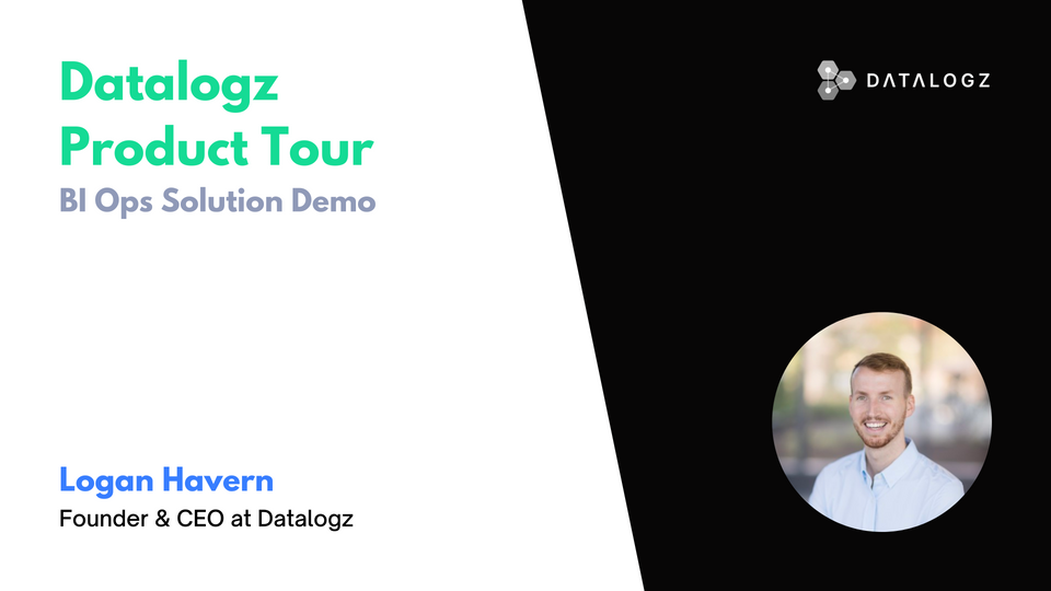 Datalogz Product Tour | BI Ops Solution Demo